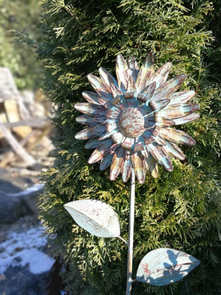 Vintage Blume Klaas, antik-grün