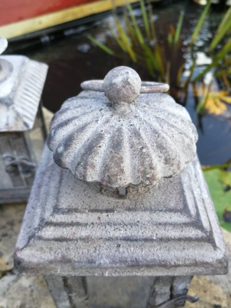Shabby Chic Laterne Audrey, gewelltes Runddach