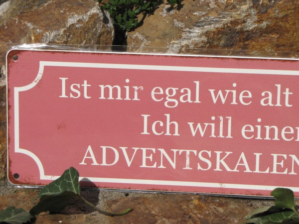 Shabby Chic Metallspruchschild Adventskalender Alter