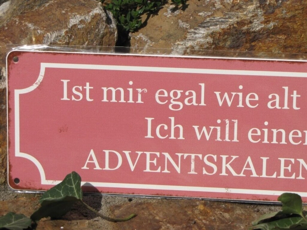 Shabby Chic Metallspruchschild Adventskalender Alter