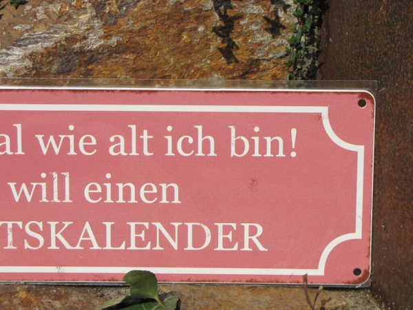 Shabby Chic Metallspruchschild Adventskalender Alter