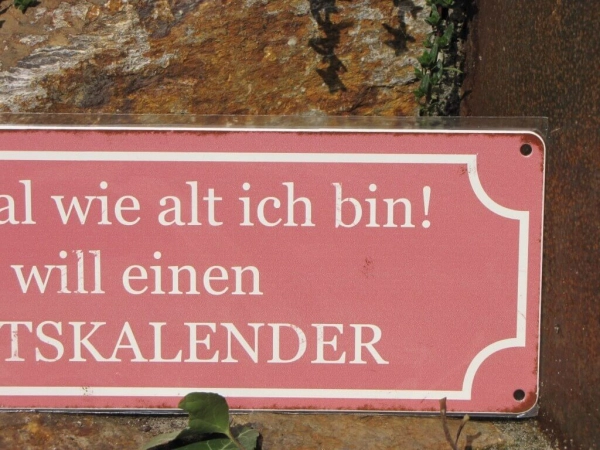 Shabby Chic Metallspruchschild Adventskalender Alter