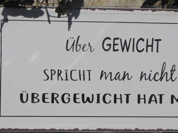 Shabby Chic Metallspruchschild Ubergewicht Angels Garden Dekoshop