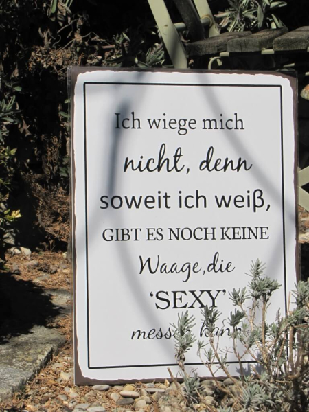 Shabby Chic Metallspruchschild Waage - sexy