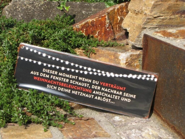 Shabby Chic Metallspruchschild Weihnachtsbeleuchtung