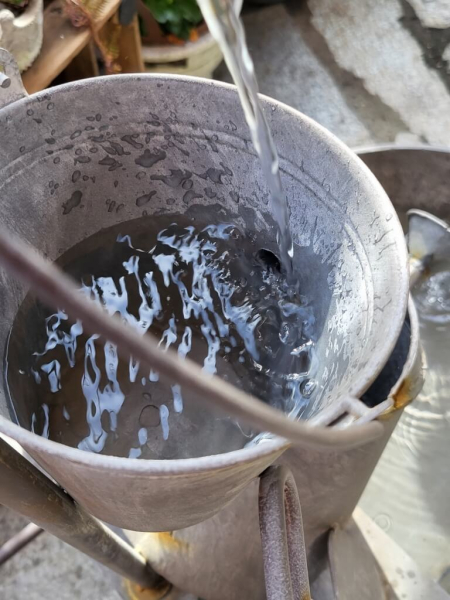 Shabby Chic Wasserspiel Schubkarre