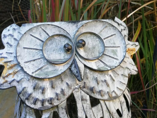 Windlicht Eule Esmeralda, Shabby Chic