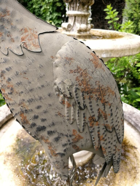 Shabby Chic Reiher, Kopf erhoben