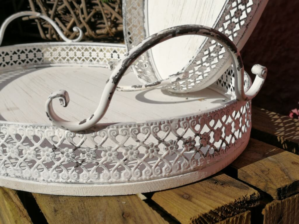 Shabby Chic Dekotablett, antik-weiß