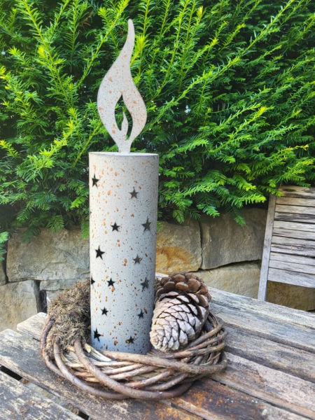 Shabby Chic Kerzenpodest, grau