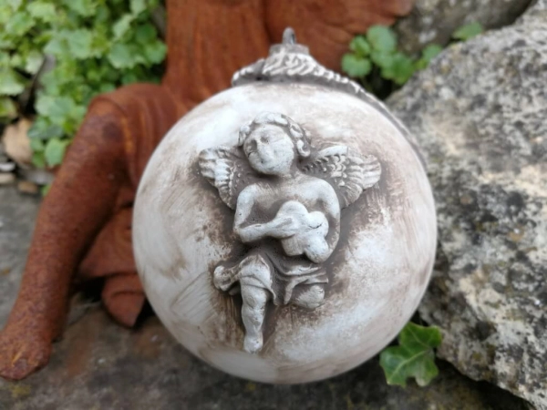 Shabby Dekokugel Angel, nougat-braun