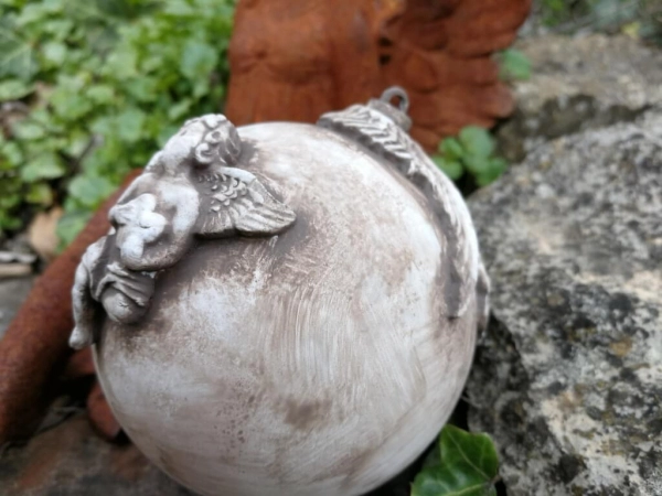 Shabby Dekokugel Angel, nougat-braun