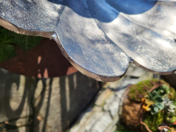 Blütenschale auf Fuß, vernickelt