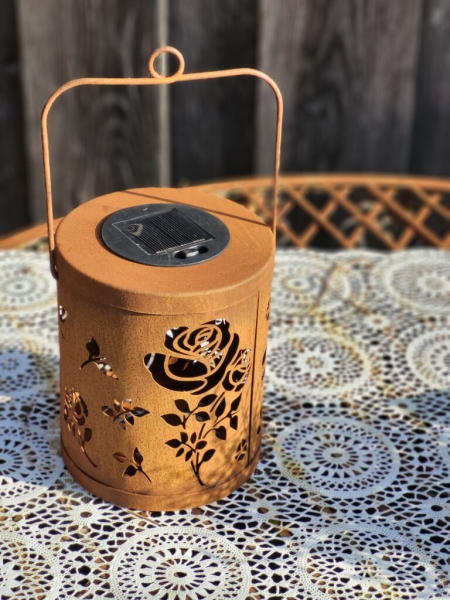 Edelrost LED Solarlaterne Welcome