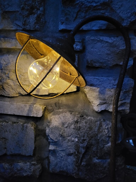 LED Solarlaterne Siko am Stab, Rostoptik