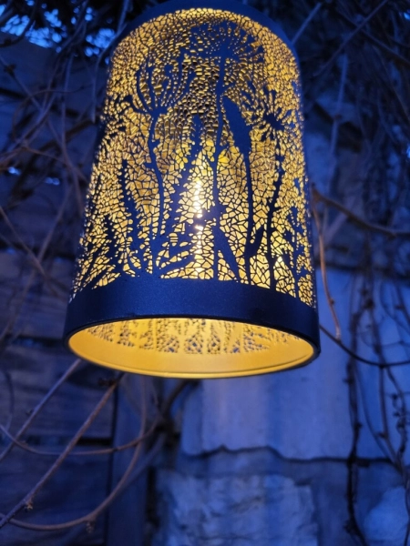 LED Solarlaterne Gräser schwarz, zum Hängen