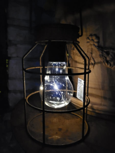 LED Solarlaterne Gitter am Stab, Rostoptik