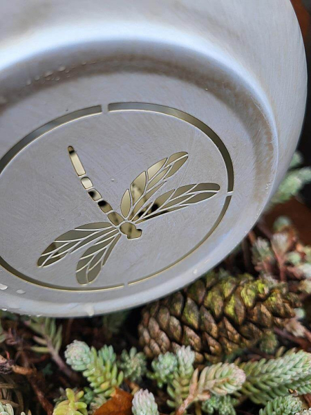 LED Solarlaterne Blumen, Libelle, grau