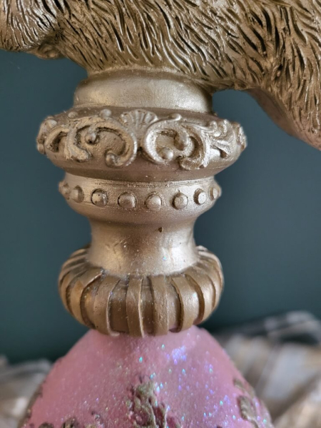 Ständer Ei mit Hase, Minny, rosa-gold