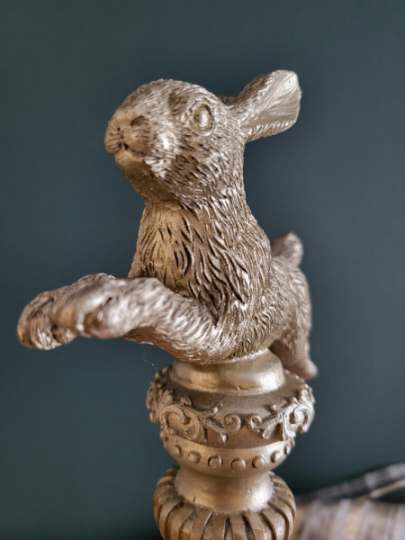 Ständer Ei mit Hase, Minny, rosa-gold