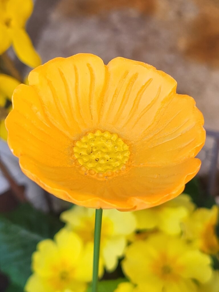 Topfstecker Blüte Carina, Polyresin, 3 Farben