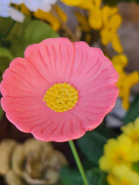 Topfstecker Blüte Carina, Polyresin, 3 Farben