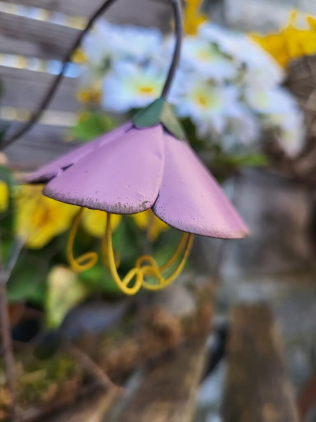 Topfstecker Metall Blüte Wala, pink