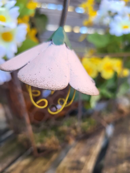 Topfstecker Metall Blüte Wala, rosa