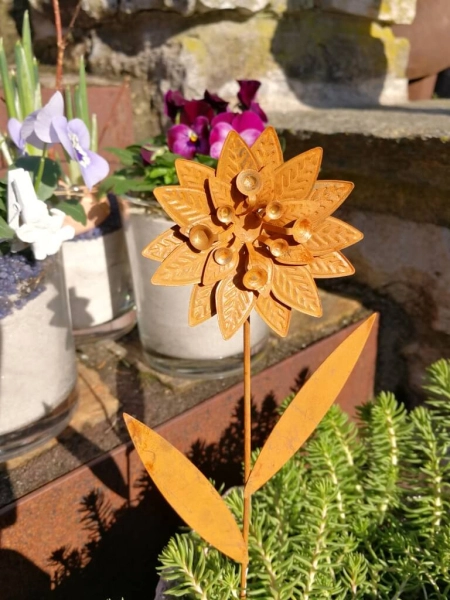 Edelrostoptik Topfstecker Blume Beatriz