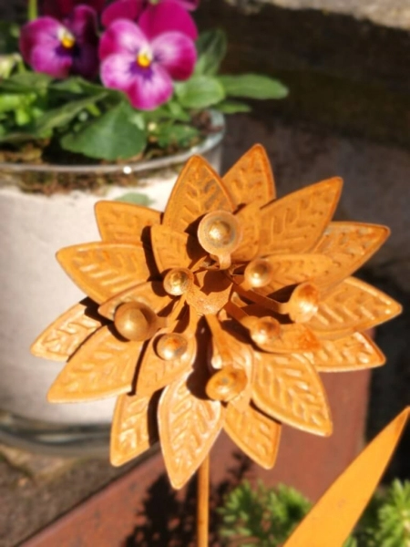 Edelrostoptik Topfstecker Blume Beatriz