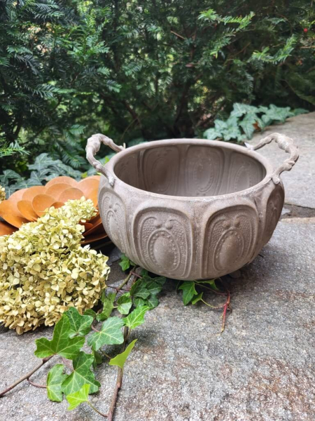 Vintage Metallschale Murinio, grau-braun