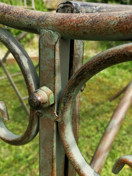 Gartenmöbelset Figaro, großer Tisch mit 4 Stühlen, antik-grün