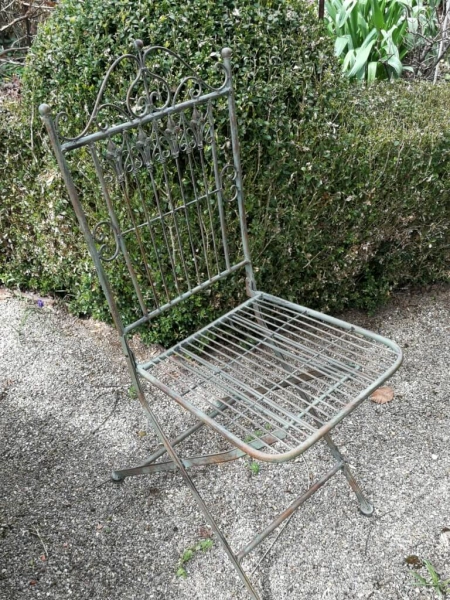 Gartenmöbelset Figaro, großer Tisch mit 4 Stühlen, antik-grün