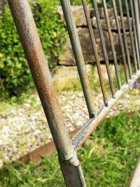 Gartenmöbelset Figaro, großer Tisch mit 4 Stühlen, antik-grün