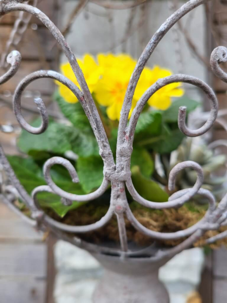 Shabby Chic Hängekorb Ravio, grau