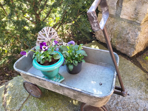 Shabby Chic Karre zum Bepflanzen