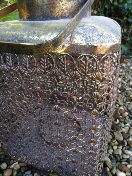 Laterne Dore, Kreuzmuster, altgold