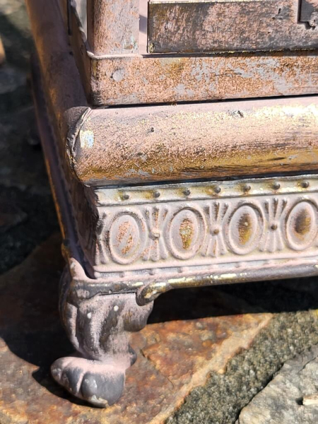 Edelrostoptik Laterne mit Goldakzenten