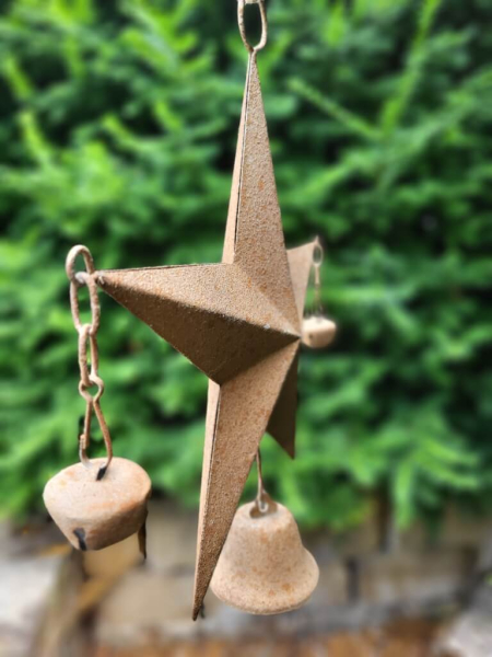 Vintage Stern 3D zum Hängen mit Glocke