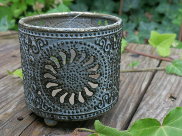 Shabby Chic Teelichthalter Sonne, zum Stellen