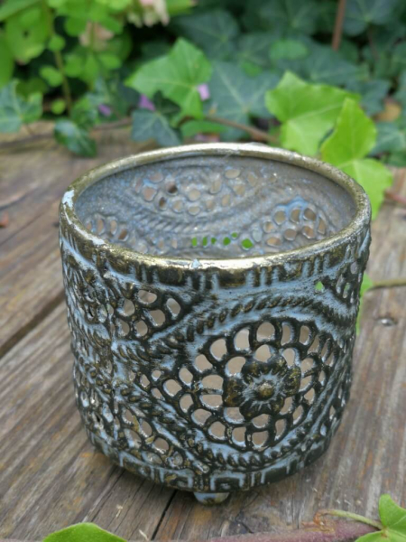 Shabby Chic Teelichthalter Welle, zum Stellen