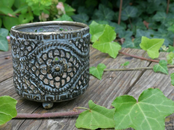Shabby Chic Teelichthalter Welle, zum Stellen