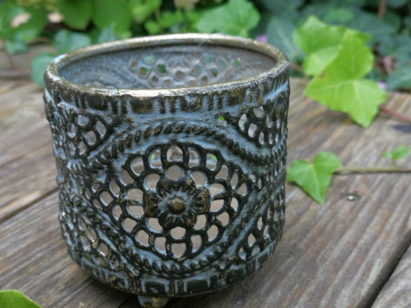 Shabby Chic Teelichthalter Welle, zum Stellen
