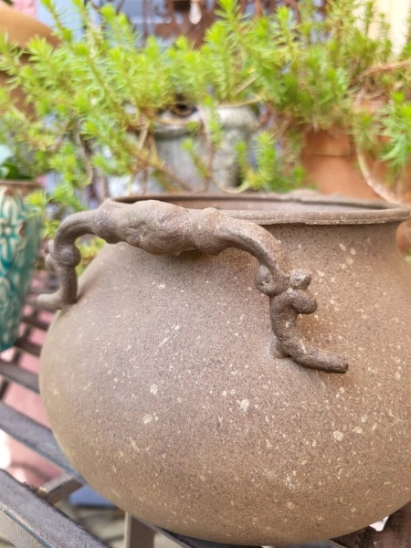 Vintage Pflanztopf bauchig, mit Griffen