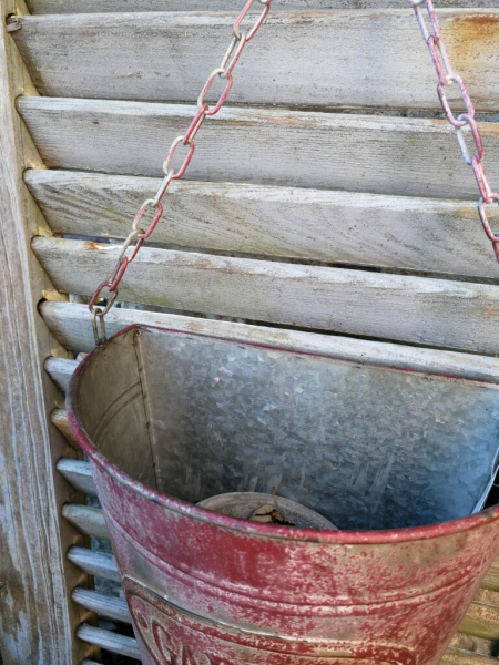 Metall Wandeimer zum Bepflanzen, rot