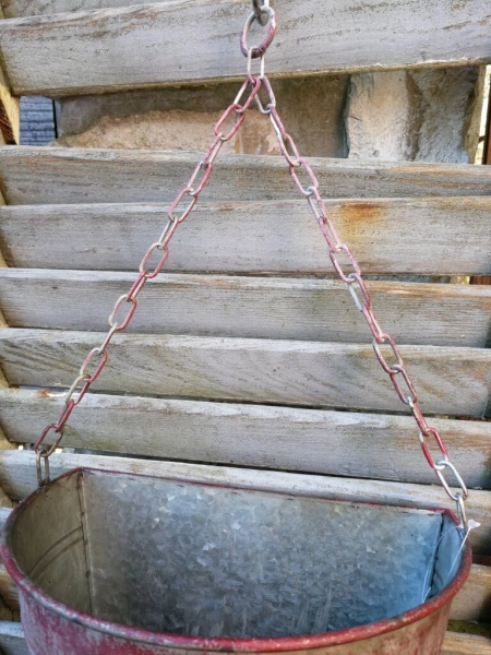 Metall Wandeimer zum Bepflanzen, rot