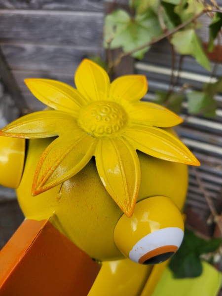 Metall Vogel Paddy mit Wackelkopf, gelb