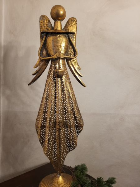 Dekoengel Liona für Kerze, gold