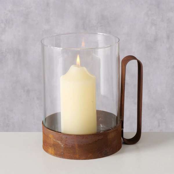 Edelrost Windlicht Goblet mit Glas