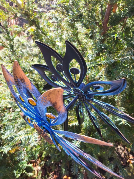 Metallwindrad Aeon, blau-bronze